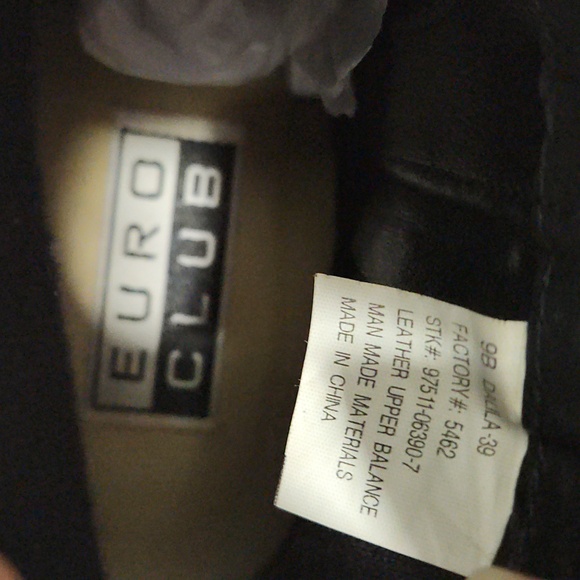 Euro Club Black Leater Booties Size 9M - Picture 4 of 7